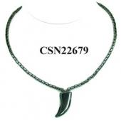 Hematite Stone Claw Pendant Beads Chain Choker Fashion Women Necklace